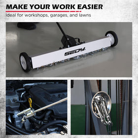 SEDY tool fits under furniture or vehicles for unseen nails and screws.