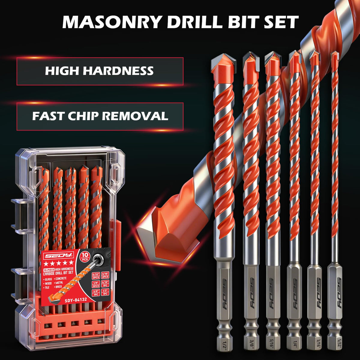 SEDY universal hex shank fits most hammer, corded, and cordless drills.