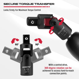 SEDY universal joint 1/2 drive with wobble head for stubborn fasteners.