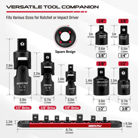 SEDY universal joint 3/8 drive with wobble head for angled reach.