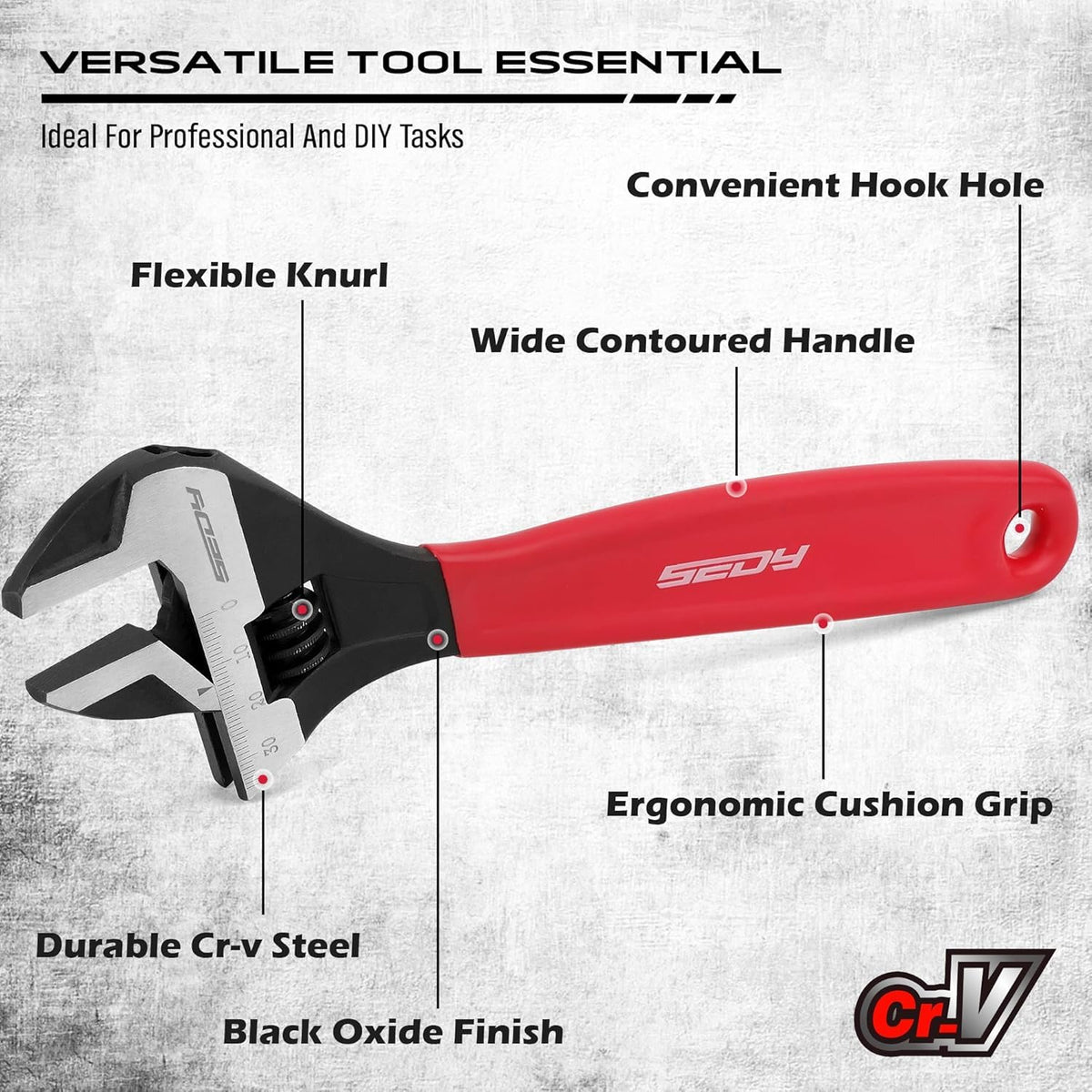 Sedy wrench with cushion grip improves comfort during prolonged use