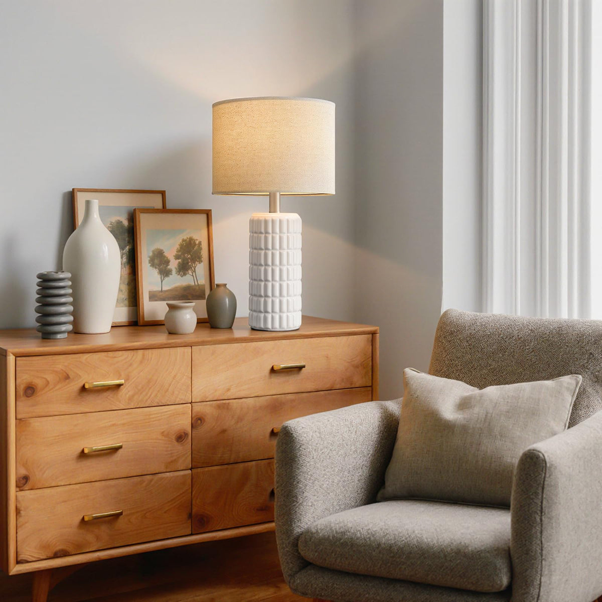 Seealle easy-assembly lamps set with no-tools setup