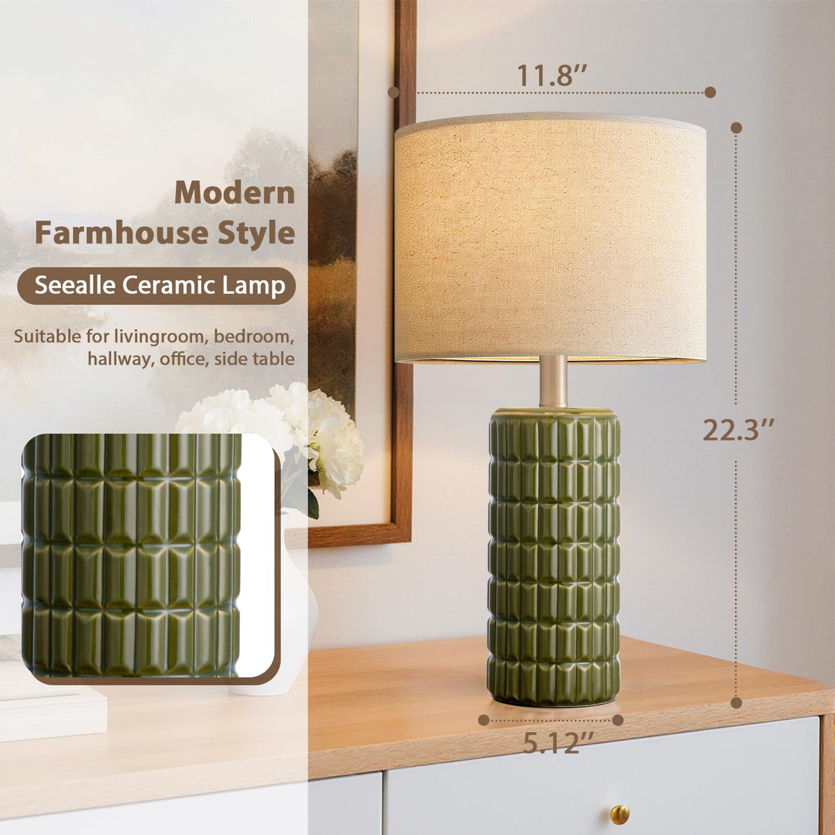 Seealle end table lamps add inviting glow to living spaces