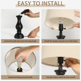 Seealle assembly-friendly farmhouse lamps with simple setup steps