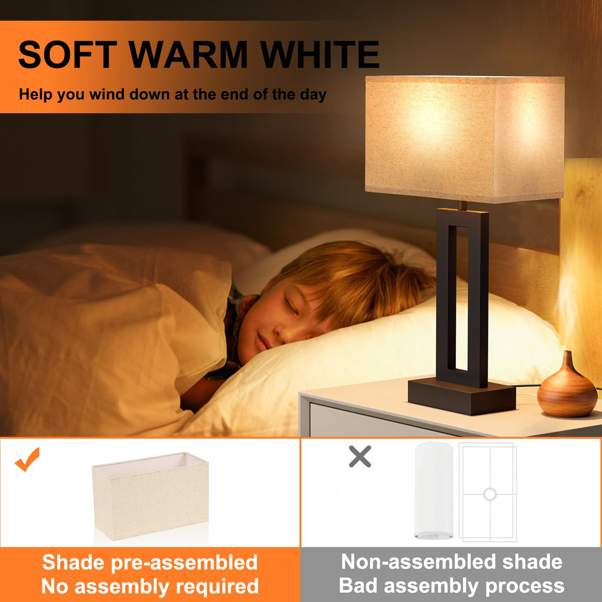 Seealle lamps show an easy 3-step installation process for quick setup.