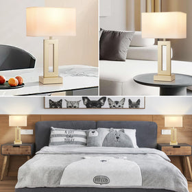 Seealle modern gold lamp pair ideal for living rooms and study spaces.