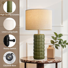 Seealle nightstand lamps create a cozy bedside scene