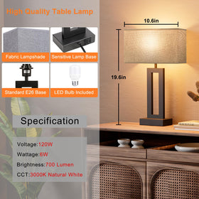 Seealle nightstand lamp with simple 3-step installation for quick setup
