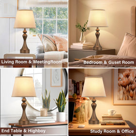 Seealle nightstand lamps with 3-way dimmable lighting for versatile use.