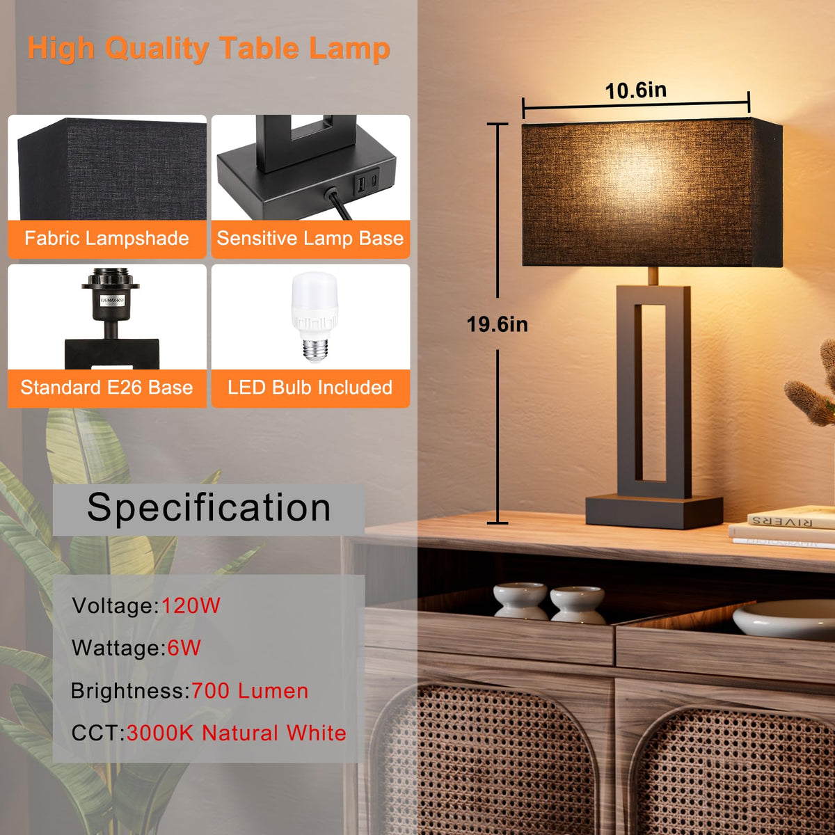 Seealle 2-pack lamps fit across bedrooms, living rooms, and guest spaces