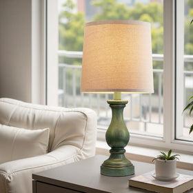 Seealle rustic desk lamp in antique green suits focused tasks in a home office