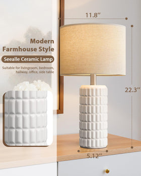 Seealle soft beige-white finish lamp suitable for bedside use