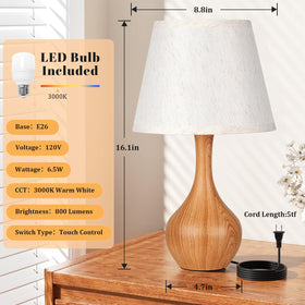 Seealle table lamp in a cozy bedroom scene illustrating easy installation.
