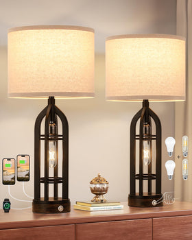 Seealle living room lamps create a cozy mood with two lamps lit