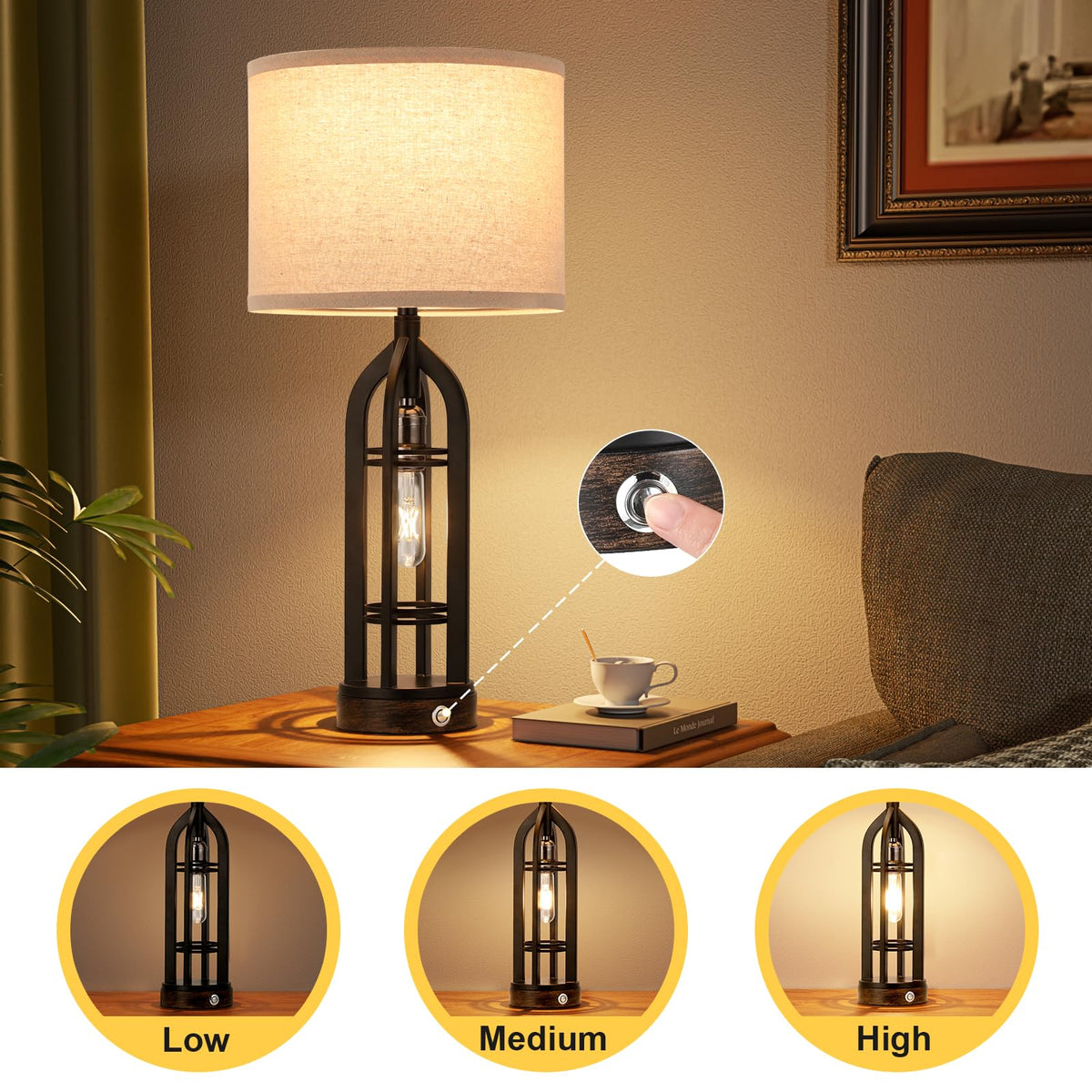 Seealle lamp shows USB-C and USB-A ports with outlet for easy charging