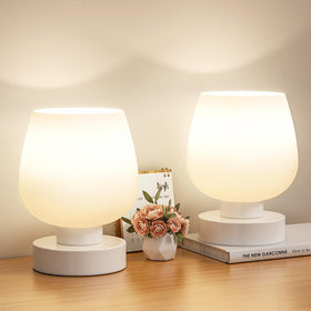 Seealle Touch bedside lamps 2-pack glow softly for cozy bedrooms.