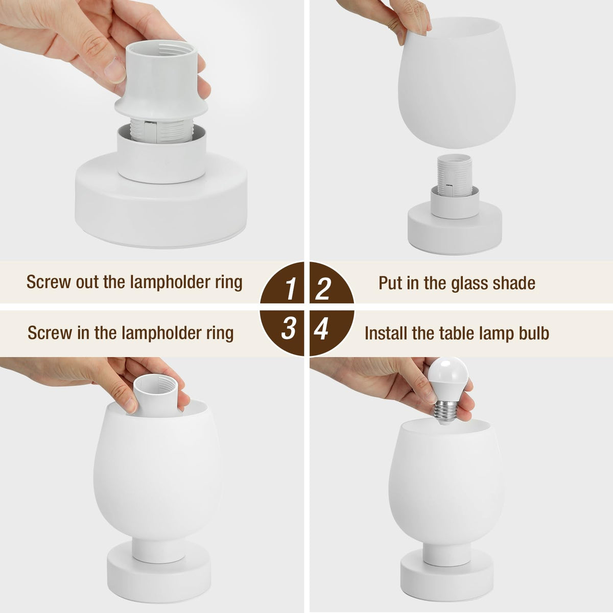 Seealle Touch Table Lamp frosted glass diffuser delivering gentle luminance
