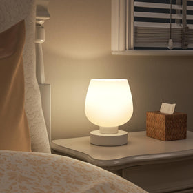 Seealle Touch Table Lamp with white opal shade providing soft, diffused glow