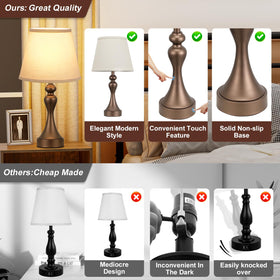 Seealle two-pack bedroom lamps ideal for coordinated bedside lighting.