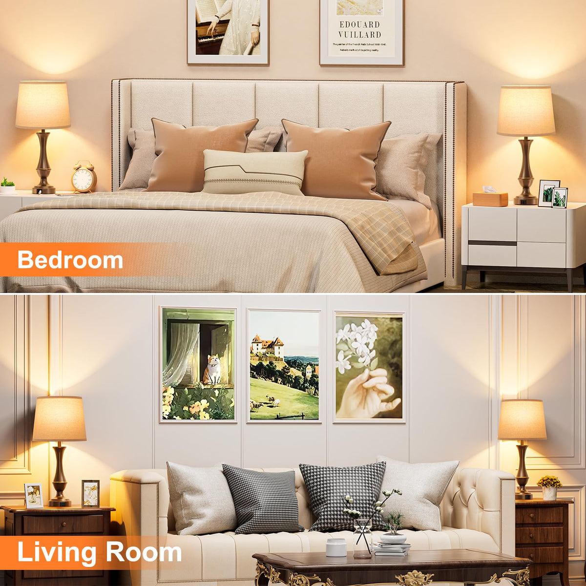 Seealle LED bulbs included for flicker-free operation