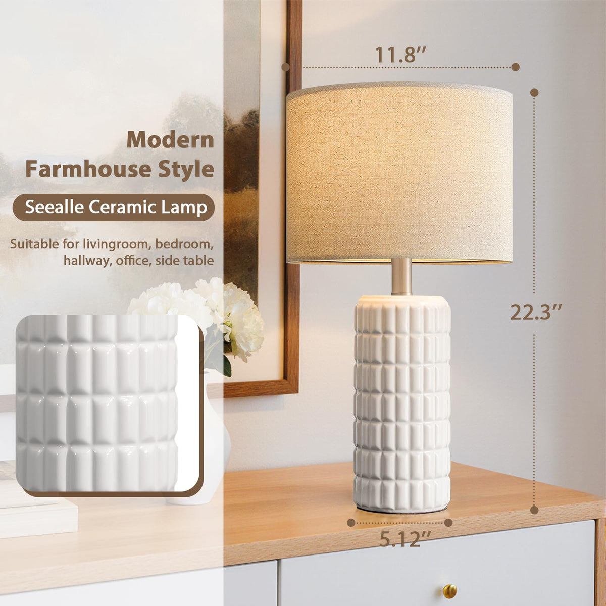 Seealle versatile lamps for bedroom or living room decor
