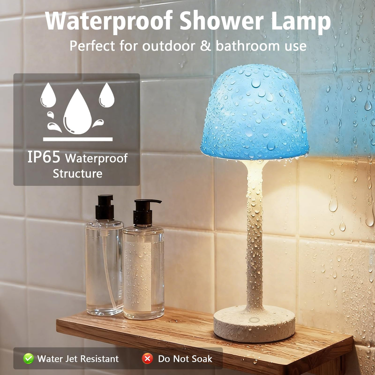Seenlast waterproof design handles steam and splashes for shower lighting.