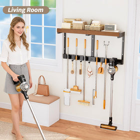 SEENWUUN broom-holder wall mount kitchen setup saving counter space