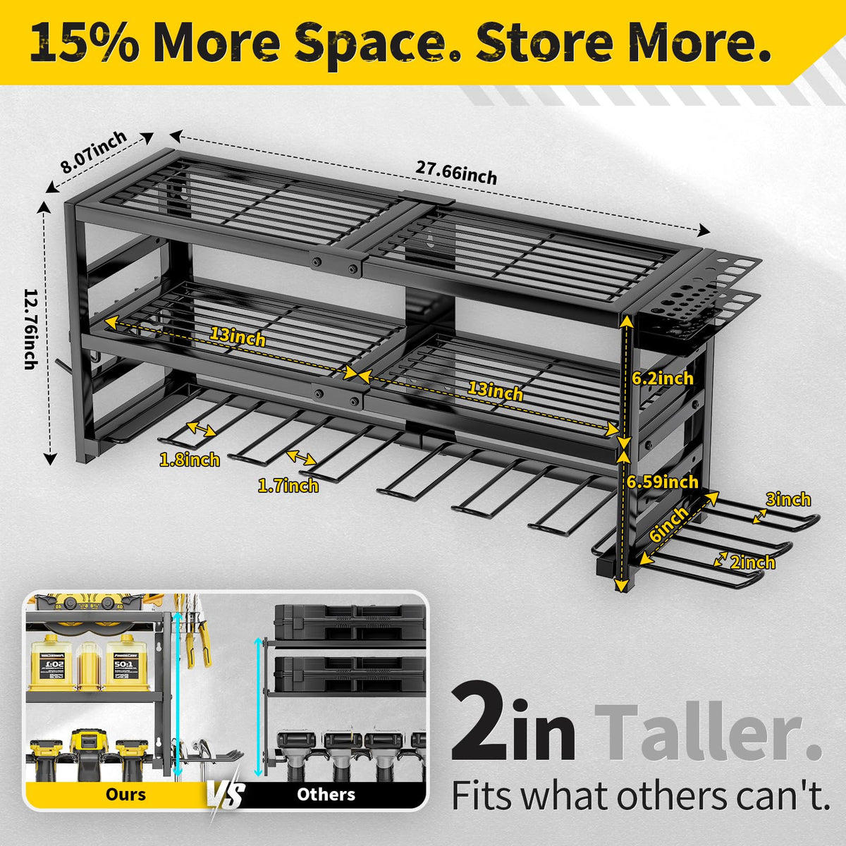 SEENWUUN wall rack with 3 layers offers spacious storage