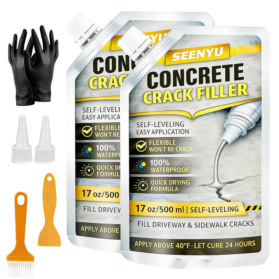 SEENYU concrete crack filler pours smoothly to seal gaps fast on driveways for durable repairs.