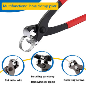 Seept plier and clamps in use for quick hose assembly