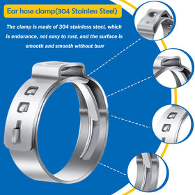 Seept clamps engraved with size marks for easy sizing