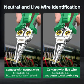 SEESE 8-in-1 wire stripper pliers demonstrating twisting capability for wires