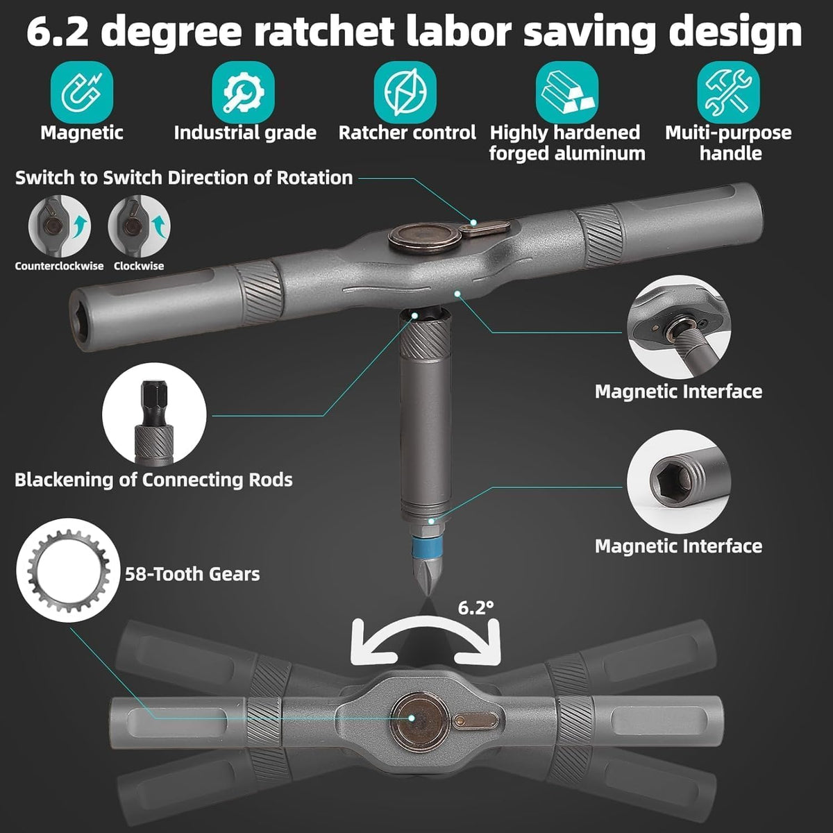 SEESE Philips bit designed for precise screw driving and reduced cam-out