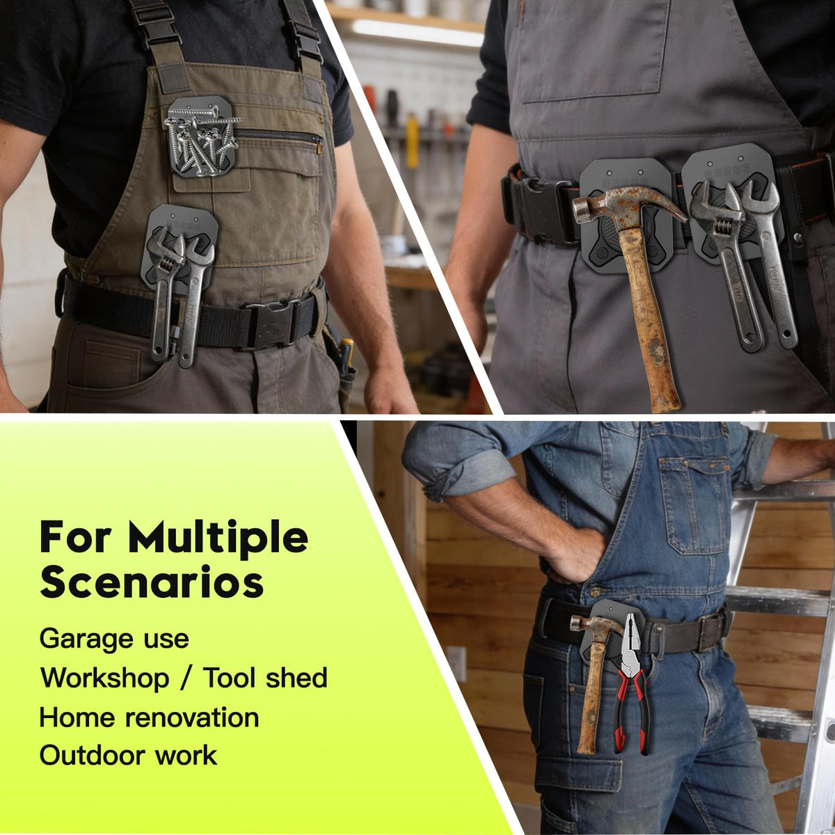 SEESE belt clip holding screwdrivers for fast DIY access
