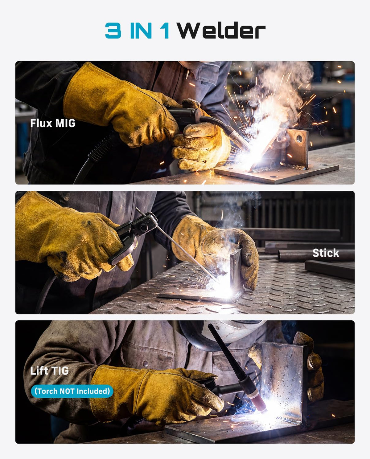SEESII 135A MIG Welder portable design ideal for outdoor repairs and easy carrying.