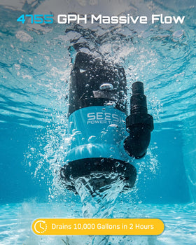 SEESII 1HP pump anti-clog filter nets debris to keep drainage smooth.