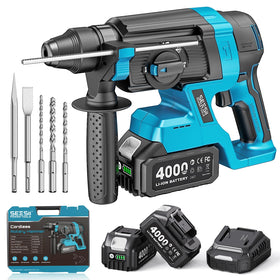 Seesii 1-inch cordless SDS-Plus rotary hammer drill drilling concrete for home projects