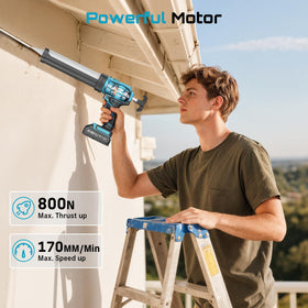SEESII 21V battery-powered caulk gun with dual batteries for longer projects.