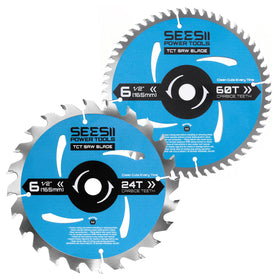 Seesii 6-1/2-inch blade set with 60T and 24T for versatile cutting