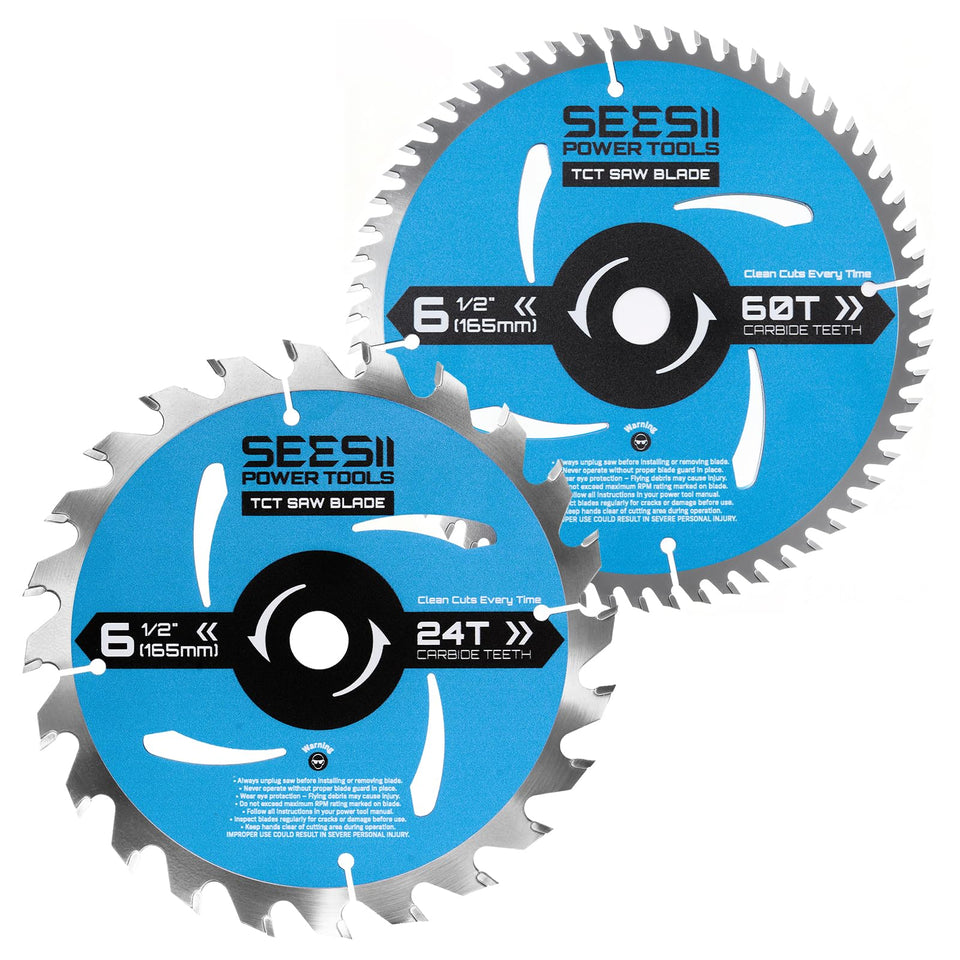 Seesii 6-1/2-inch blade set with 60T and 24T for versatile cutting