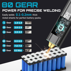 Seesii Battery Spot Welder presents 80 gears for nickel thickness adjustment