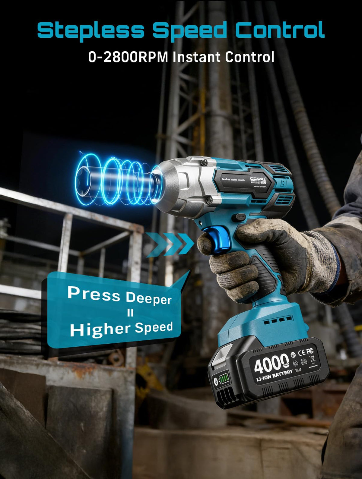 Seesii brake-stop feature in action to keep fasteners safe