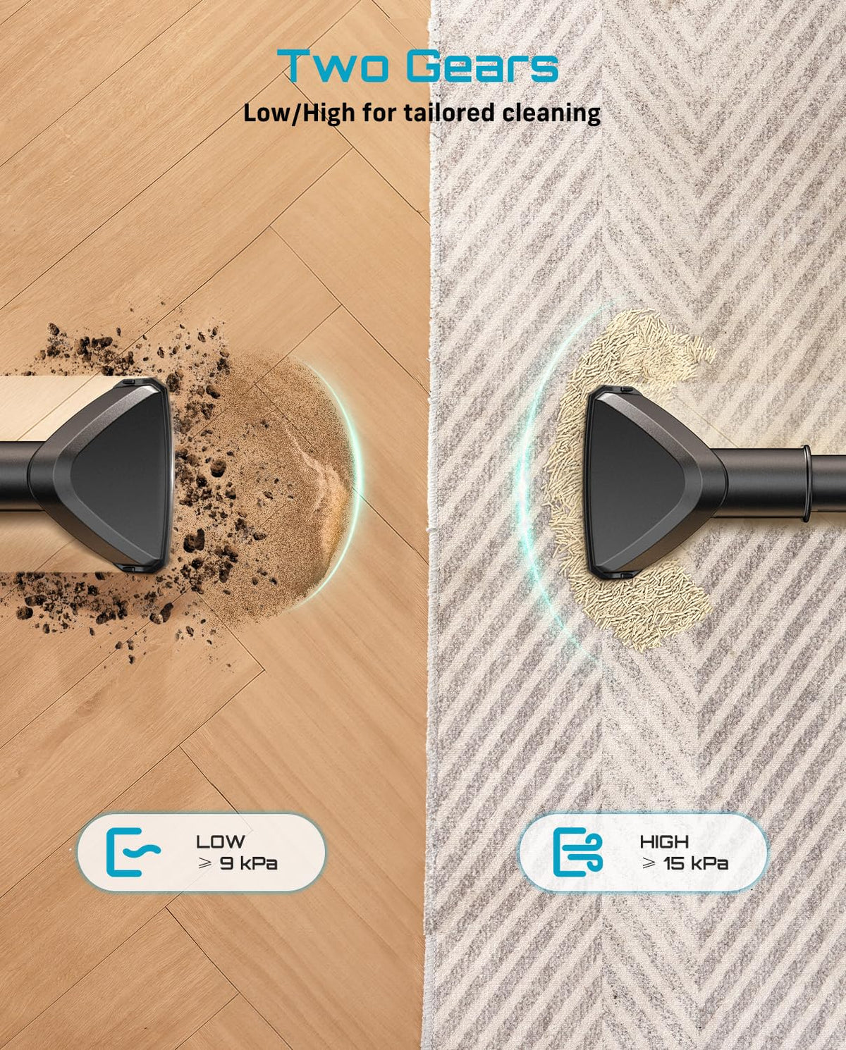 Seesii Cordless Shop Vac dual suction modes adapt to debris