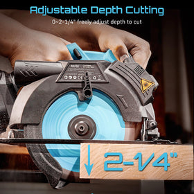 Seesii bevel and depth adjustment unlock versatile wood cutting options.
