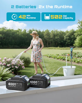 Seesii dual 4.0Ah batteries extend runtime for large projects.