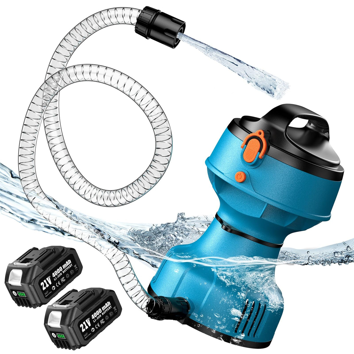 Seesii floating water pump battery demonstrates effortless float operation for open-water transfer.
