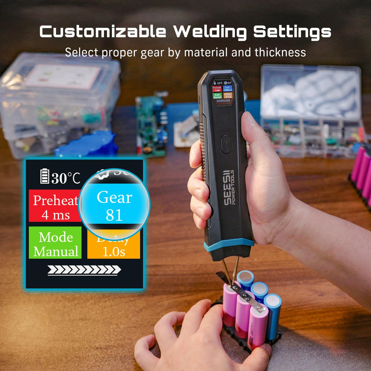 SEESII handheld welding pen design reduces cable clutter for freer movement.