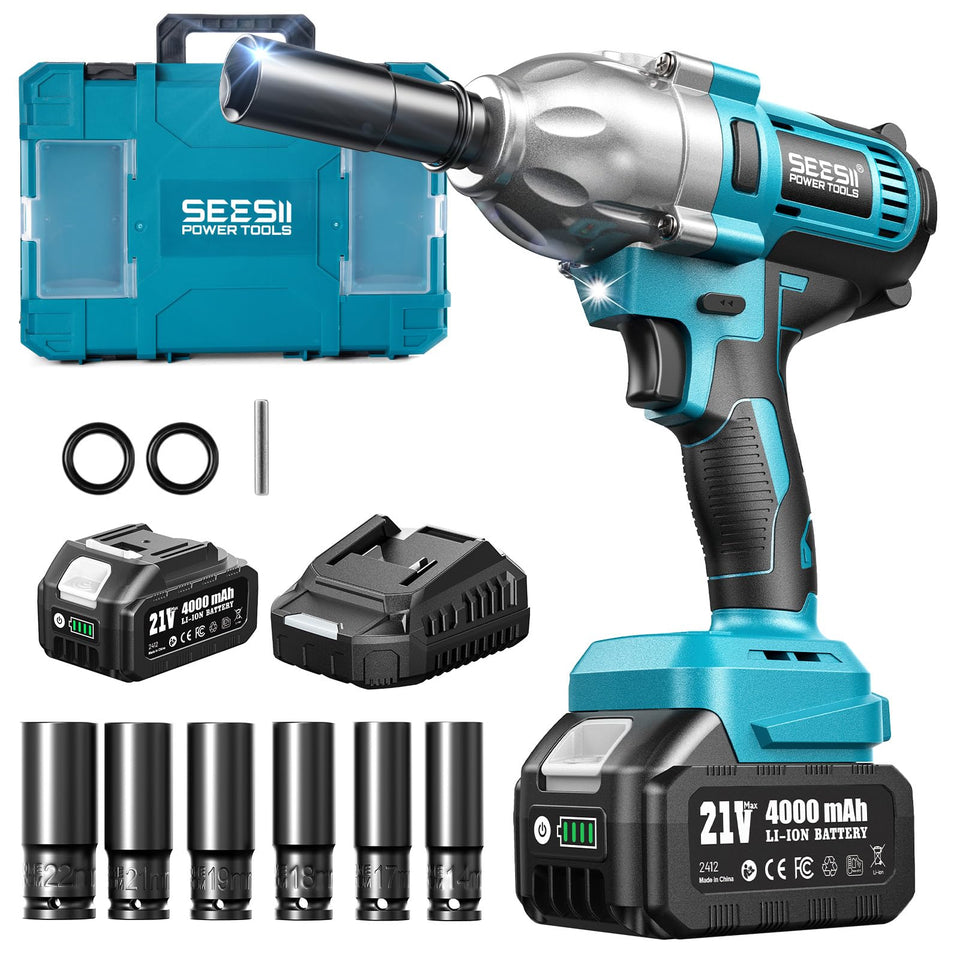 Seesii impact wrench with 665 ft-lbs loosening torque for stubborn bolts