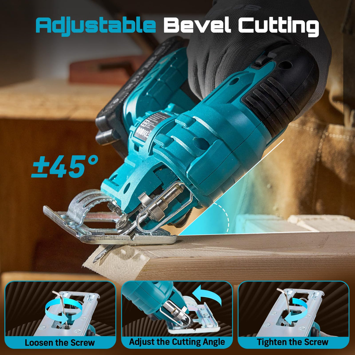 Seesii Jig Saw adjustable speed for delicate to heavy cuts.