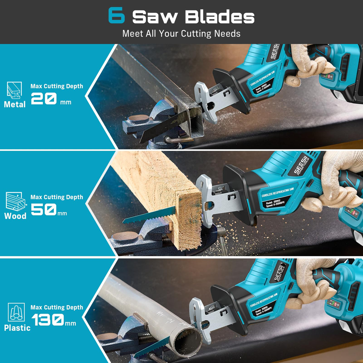 Seesii LED Work Light aids precise cuts in dim spaces.